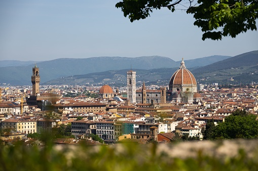 Florence, Italy – May 16, 2022: The skyline over Florence, with view on Cattedrale di Santa Maria del Fiore