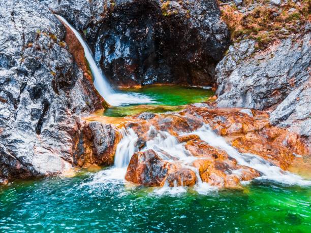 istock Closeup shot of a small waterfall in Austria 1460462018