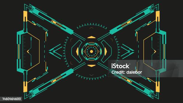 Futuristic Target Screen Of Sci Fi Ui Or Gui Stock Illustration ...