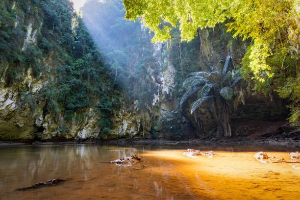 istock Sunlight falling into the Princess Lagoon surrounded by the big cliffs in Krabi, Thailand 1460466910