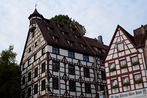 The ancient half-timbered Albrecht Durer Haus in Nuremberg, Germany