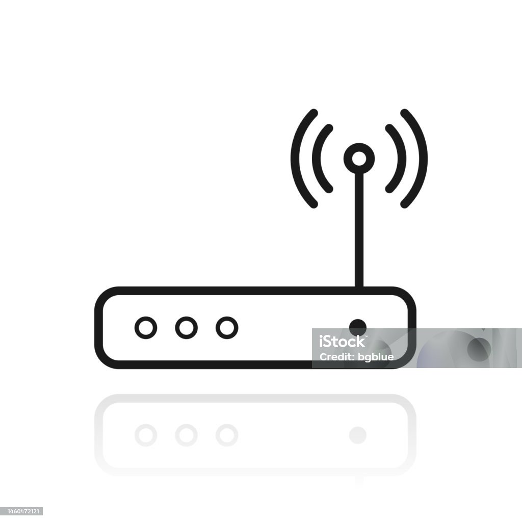 Bộ Định Tuyến Wifi Biểu Tượng Có Hình Ảnh Phản Chiếu Trên Nền ...