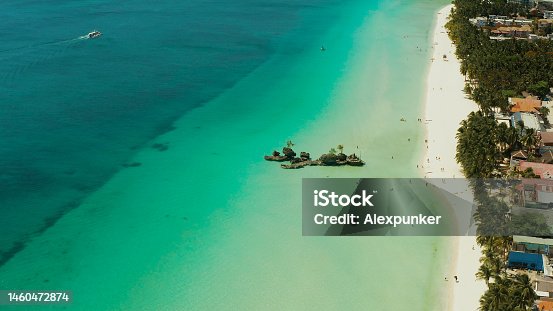 istock Boracay island with white sandy beach, Philippines 1460472874
