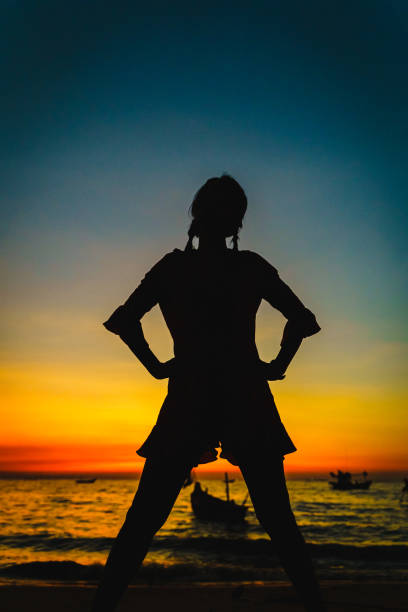 Free Stock Photo of Sunset silhouette on the beach with sailors ...