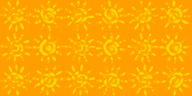 stockillustraties, clipart, cartoons en iconen met african pattern ; abstracts suns ; colorful, textured and seamless image ; golden yellow and orange  colors ; high définition (hd format) ; illustration - boubou