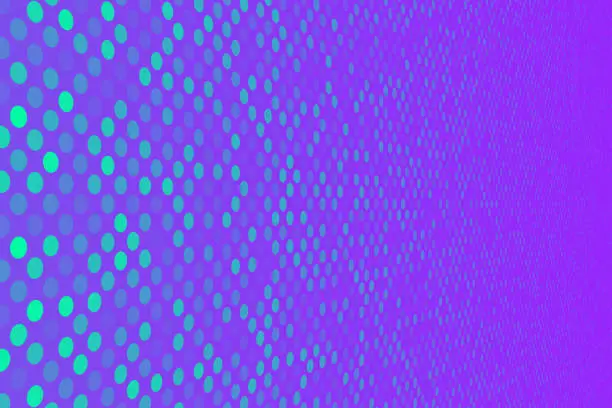 Vector illustration of Abstract Purple background with polka dots - Trendy 3D background