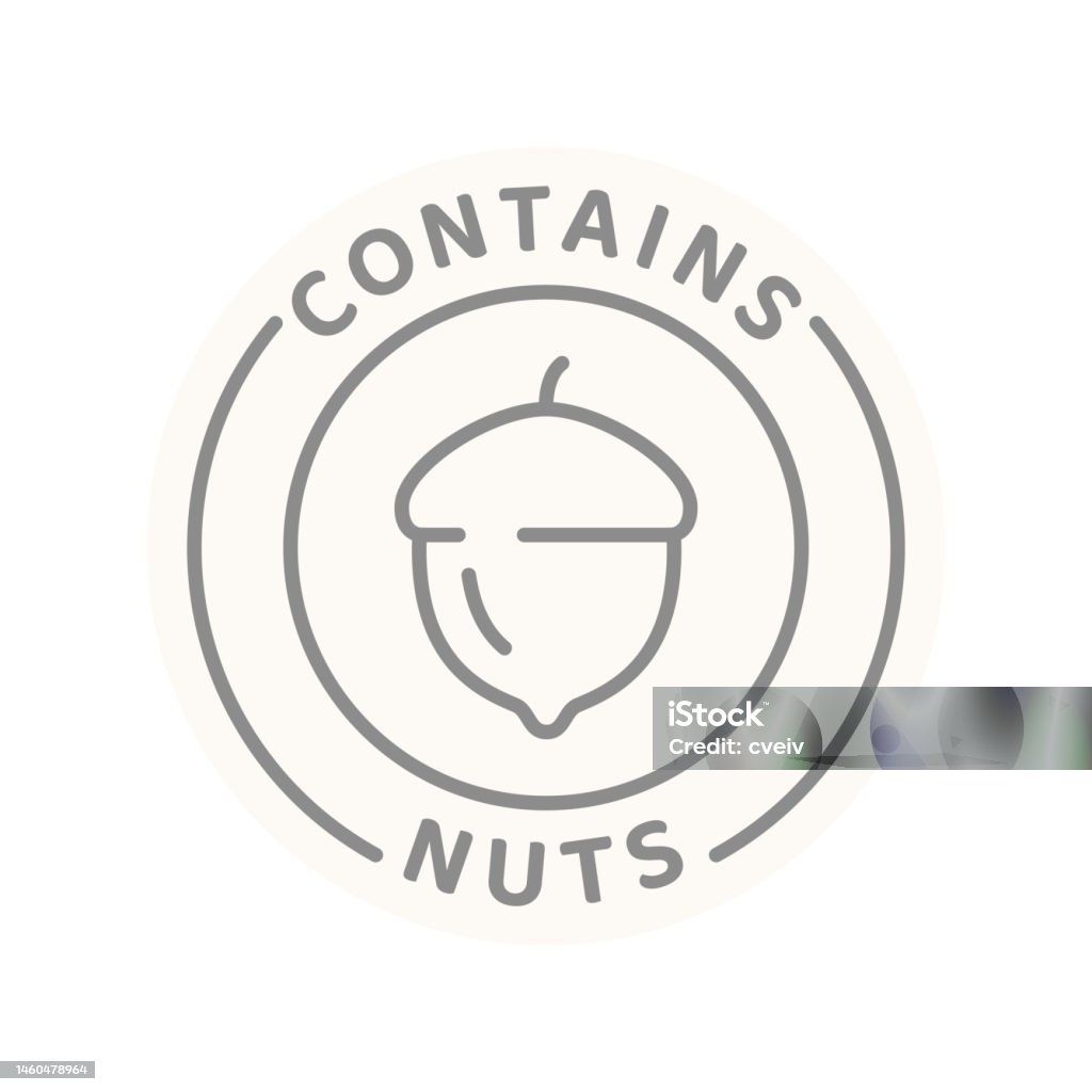 Incloud Nuts Contains Nuts Vector Line Label Stock Illustration - Download Image Now ...