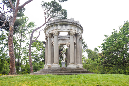 Beautiful Temple of Bacchus in El Capricho Park, Madrid