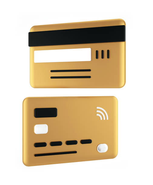 istock Gold Credit Card 2 sided at white background 1460493016