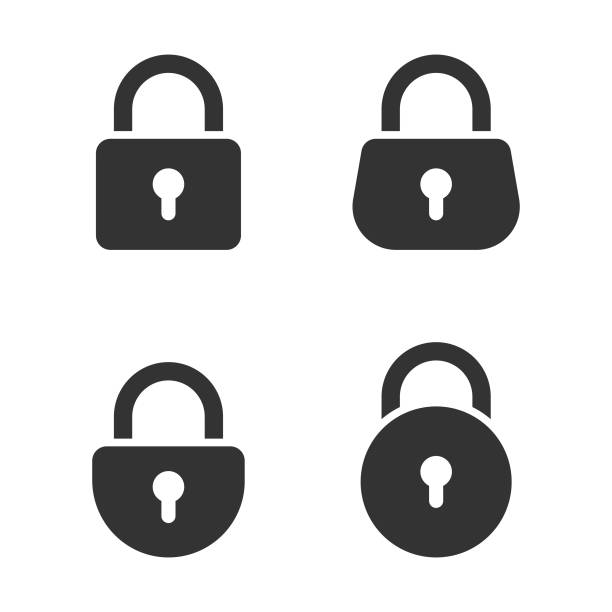 stockillustraties, clipart, cartoons en iconen met padlock icon set. - op slot doen