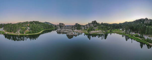 Sylvan Lake South Dakota Aerial Drone Photo Sylvan Lake located in South Dakota within Custer State Park. black hills national forest stock pictures, royalty-free photos & images