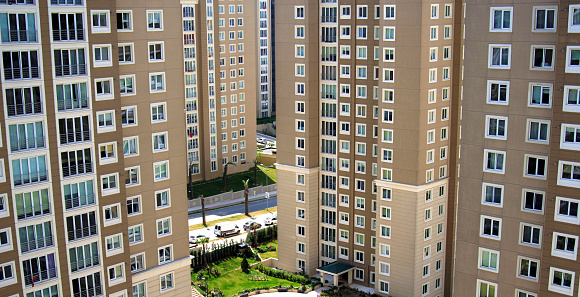Cityscape of apartment buildings