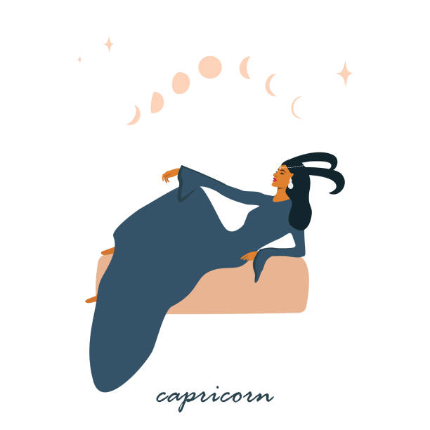 Capricorn Zodiac Sign Icon Vector Design. Capricorn Zodiac Sign Icon Vector Design EPS10 File. cosmos of the stars of the constellation capricorn and gems stock illustrations