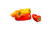 Group of colorful paprika isolate on white background