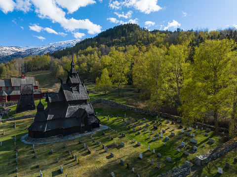 Borgund Stave Church is a unique example of impressive medieval architecture and is a distinctive landmark on the tourist route to Lærdal