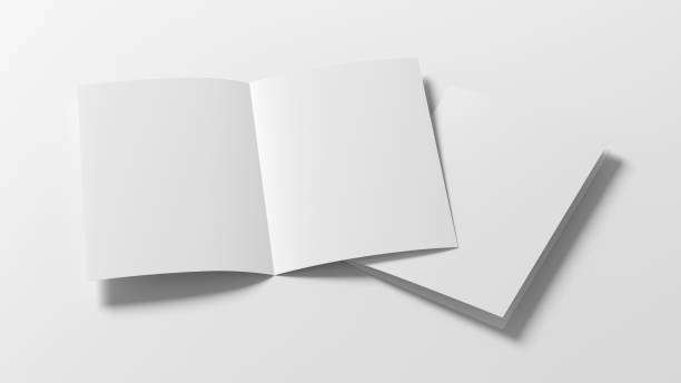 istock Half-folded flyer A4 booklet mock up on white background 1460518048