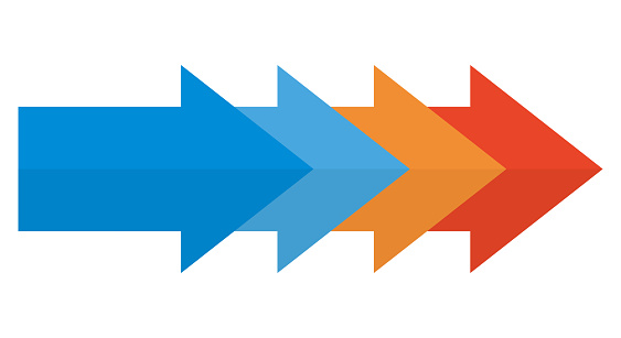 Arow Change Gradient Arrow Changing From Blue To Red Stock Illustration - Download ...