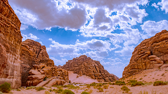 Beautiful and savage desert landscapes north of Tabuk in Saudi Arabia