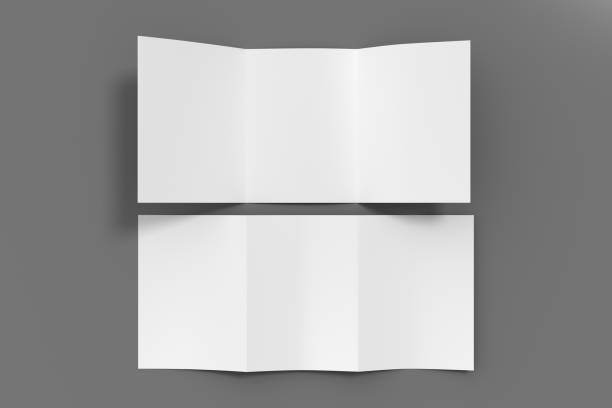 istock Trifold brochure A4 booklet mockup on gray background 1460522370