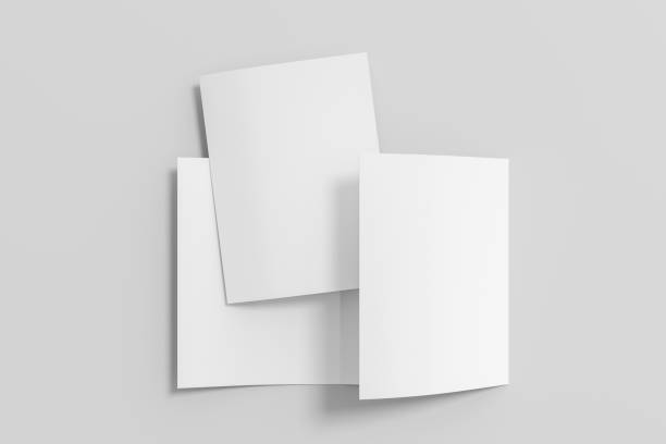 istock Trifold brochure A4 booklet mockup on white background 1460524297