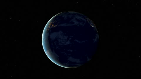Planeta Terra animação orbital 3D, Planeta Terra à noite