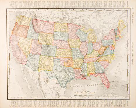 Color map of the US from 1900.  - See lightbox for more