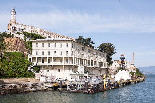 San Francisco, CA - April 26, 2010. Alcatraz prison, now a museum on Alcatraz Island, San Francisco, California