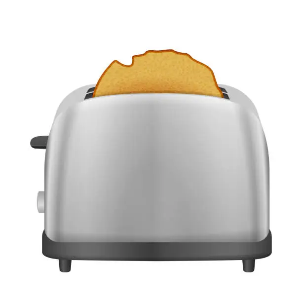 Vector illustration of Toaster with bread