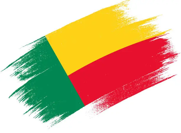 Vector illustration of Benin flag with brush paint textured isolated  on png or transparent background,Symbol Benin,template for banner,advertising ,promote, design,vector,top  win sport country