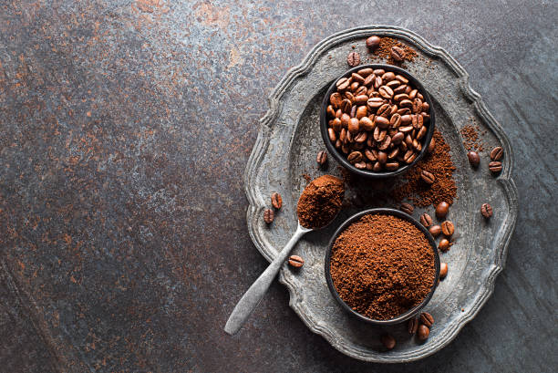 istock Coffee beans and ground coffee 1460533492