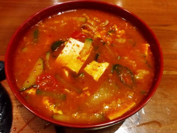 Spicy sour korean soup stock photo