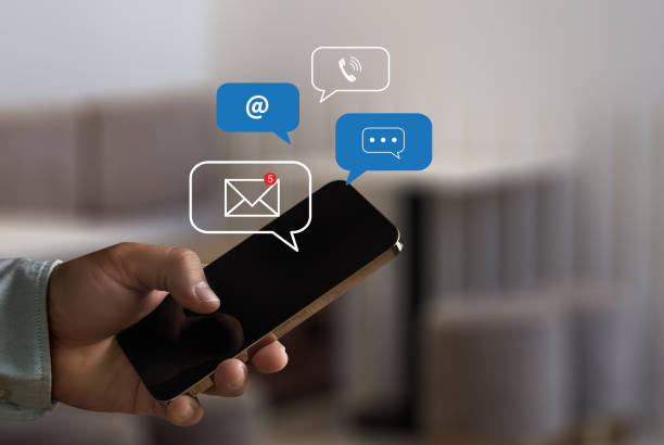 istock Mail Communication Connection message to mailing contacts phone Global Letters Concept 1460535218