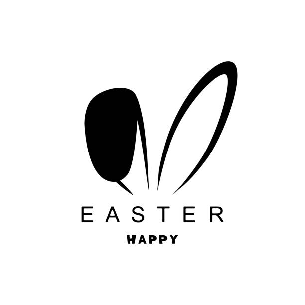 Rabbit ears. Big rabbit ears on a white background, happy easter day. funny ear stock illustrations