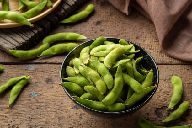 istock Raw uncooked green soybeans 1460539785