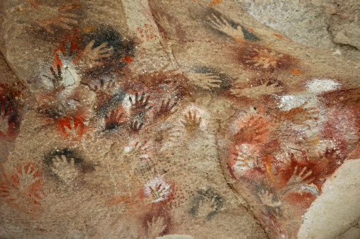 A prehistoric cave painting in Patagonia.