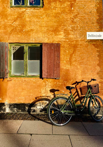 istock bicycle leaning against the wall of the Nyboder neighborhood 1460546484