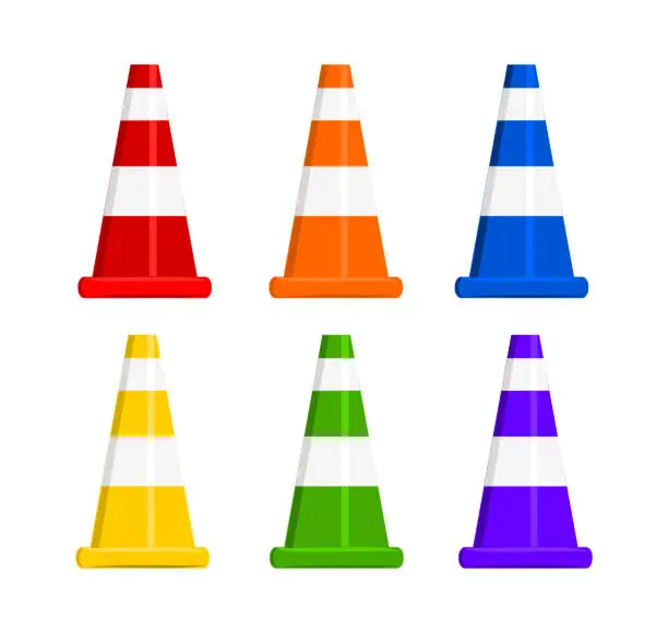 Vector illustration of Traffic cones