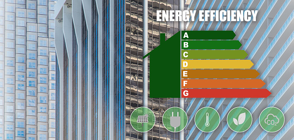Energy buildings efficiency class, sustainable development. Ecological bio energetic house concept