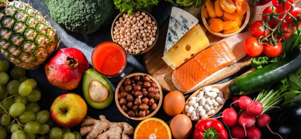 istock Food products representing the nutritarian diet 1460552401
