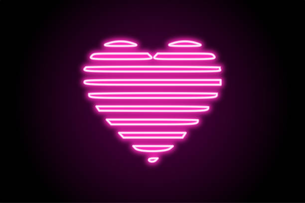 istock Neon glowing heart love icon symbol 1460553888