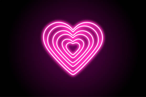 istock Neon glowing heart love icon symbol 1460553929
