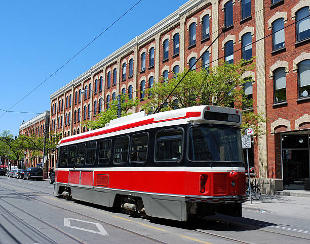 istock Streetcar and old warehouse 146055483