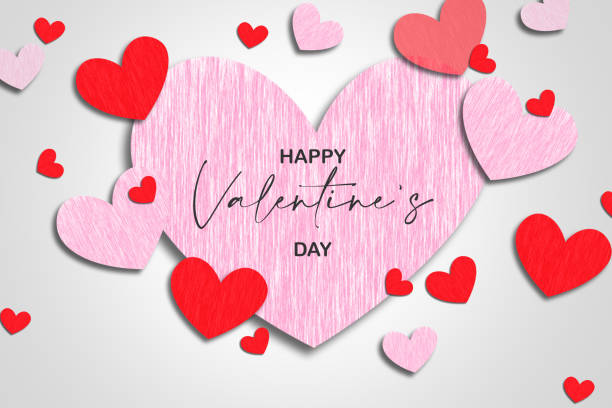 istock Valentine Day Gift Card Holiday Love Heart Shape Flat Illustration 1460555950