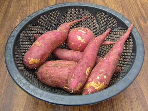 Sweet potatoes in a basket