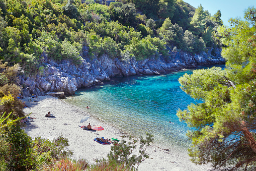 Vaja Bay beach at Korčula island in Croatia