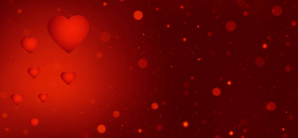 istock Valentine's day background. Hearts and highlights on dark red 1460560085