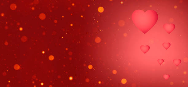 istock Valentine's day background. Hearts and highlights on dark red 1460560087