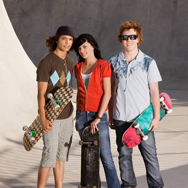 istock Teens at the skatepark 146056087