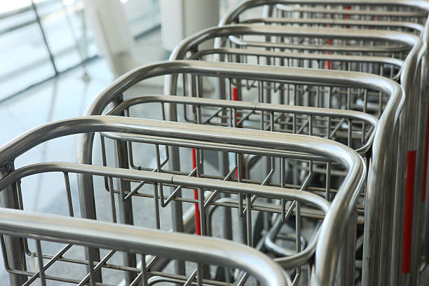 istock Row of luggage carts 146056219