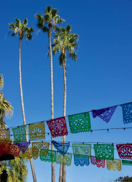 istock Festive string flags hanging in the garden 1460563554